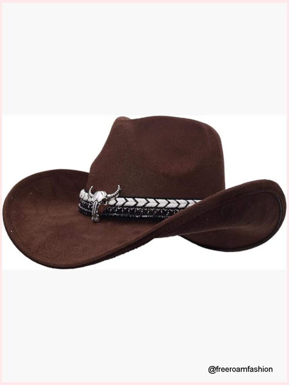 Wide Brim Faux Leather Cowboy Hat with Belt - Unisex Outdoor Fedora